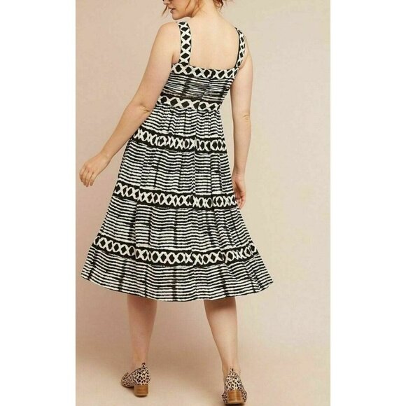 Tracy Reese Anthropologie La Dentelle Dress Black White Petite - Picture 16 of 16